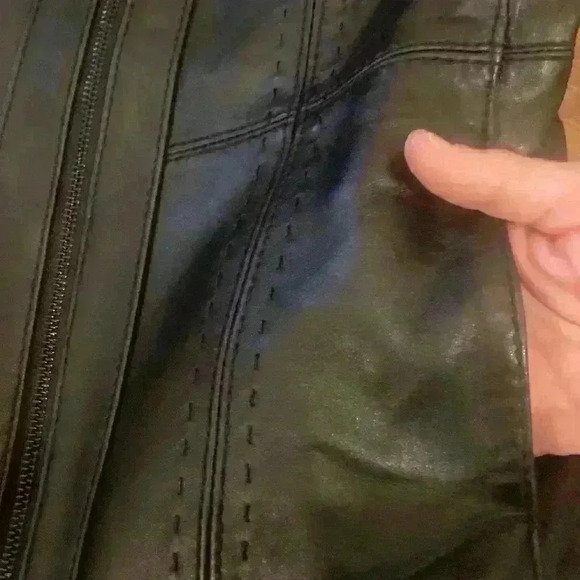 100% Leather Jacket Coat Stitched Detail Size S - Picture 9 of 13